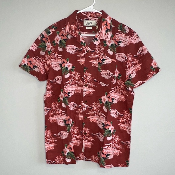 Grayers Red White Tropical Floral Camp Collar Shirt Medium NEW Bali Ha’i Hawaii - Picture 2 of 11